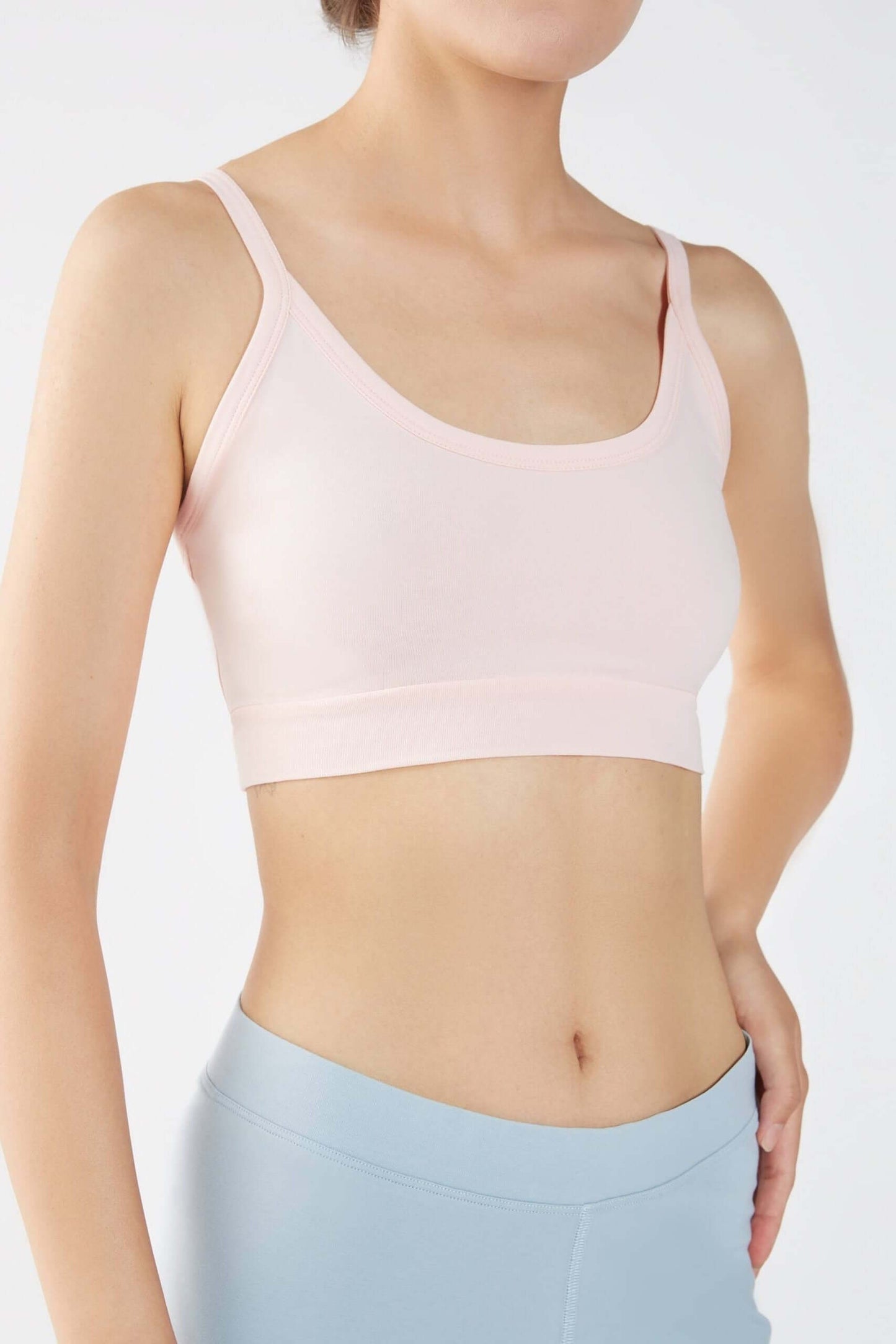 Women's bra with a supportive band, made from organic materials, shown on a plain background. Comfortable and eco-friendly lingerie from True North. 1511-036