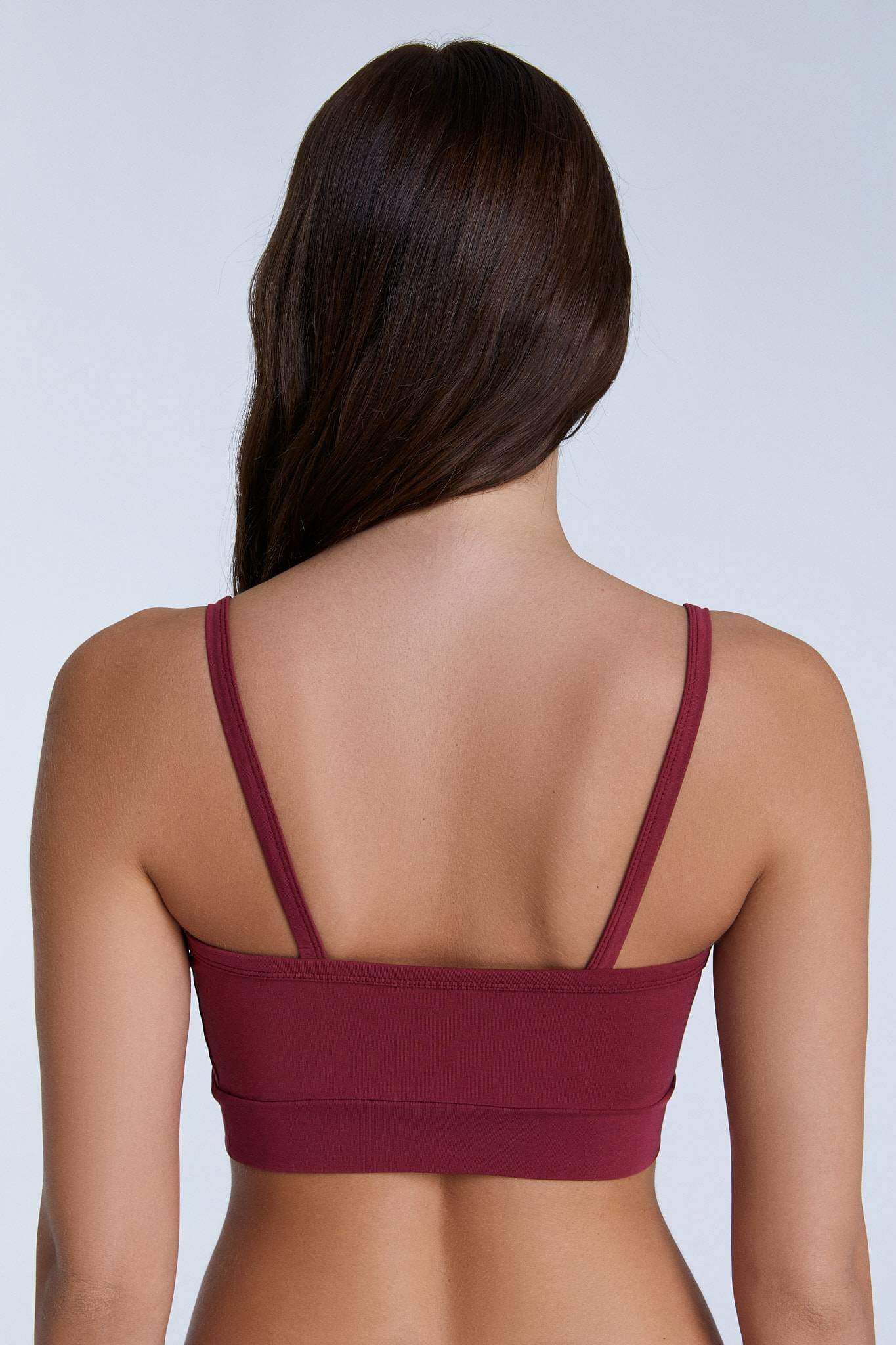 Women's bra with a supportive band, made from organic materials, shown on a plain background. Comfortable and eco-friendly lingerie from True North. 1511-079