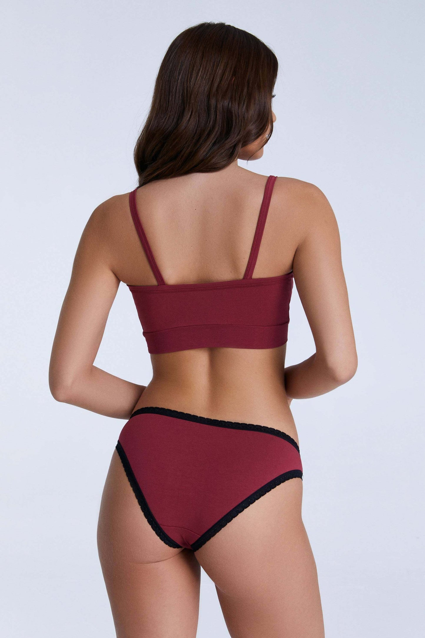 Women's bra with a supportive band, made from organic materials, shown on a plain background. Comfortable and eco-friendly lingerie from True North. 1511-079