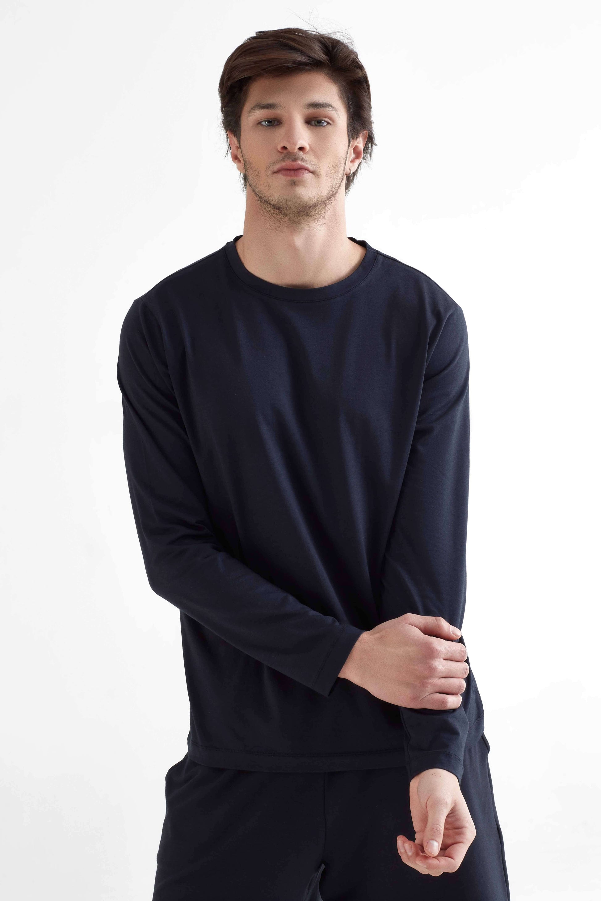 Organic Cotton Blended Men’s Long Sleeve Shirt – Sustainable, Stylish, Comfortable T2110-01