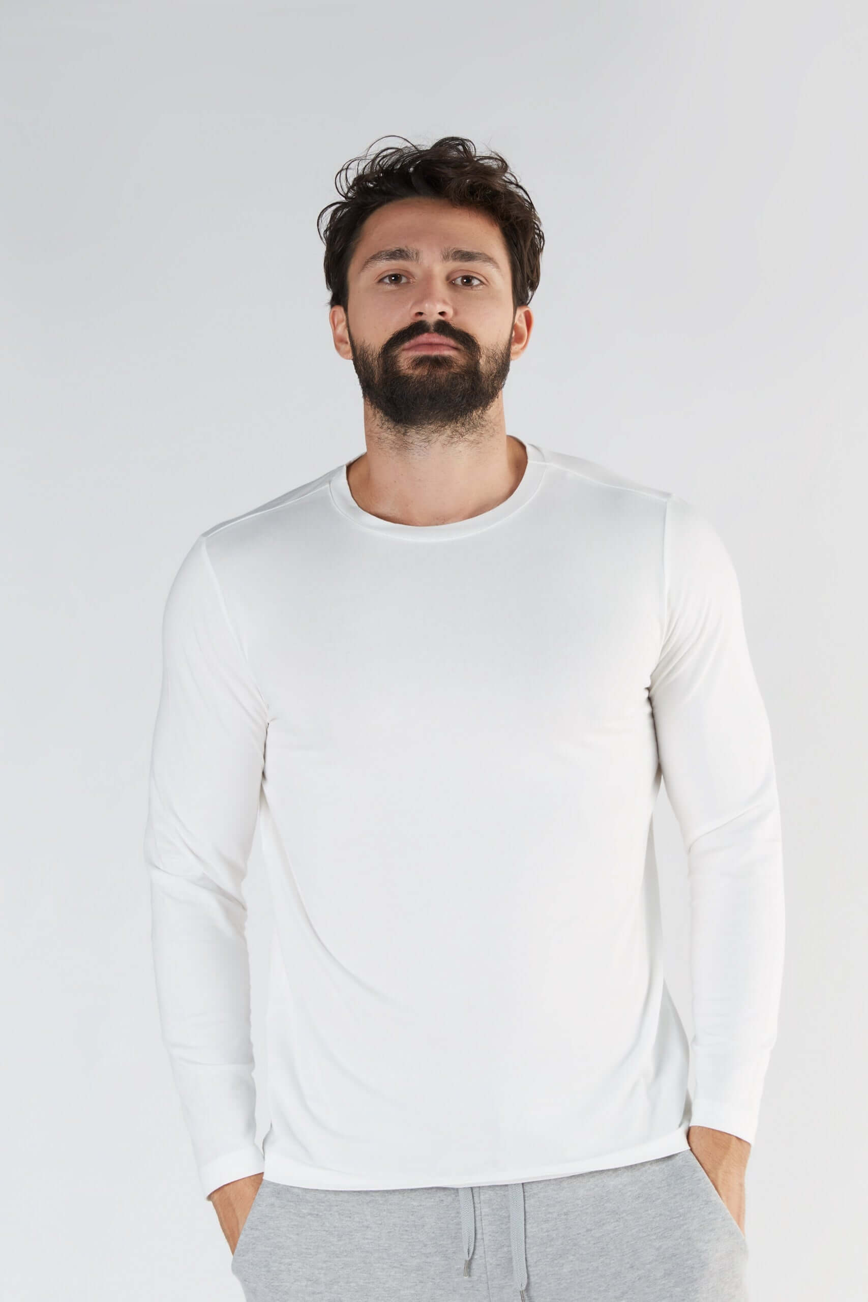 Organic Cotton Blended Men’s Long Sleeve Shirt – Sustainable, Stylish, Comfortable T2110-02