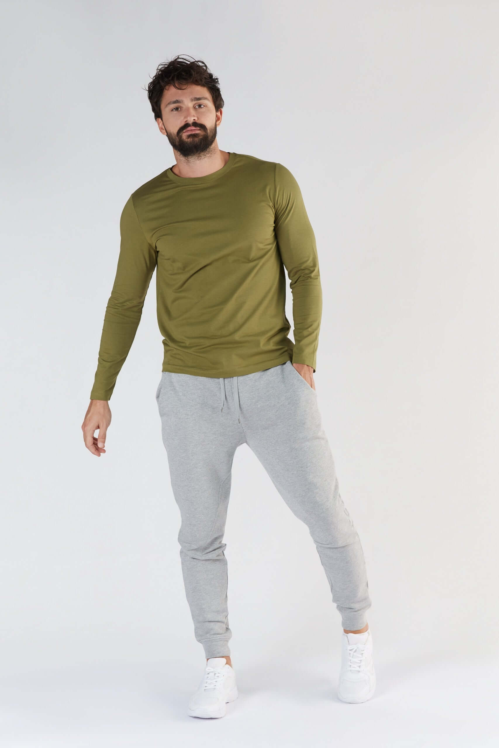 Organic Cotton Blended Men’s Long Sleeve Shirt – Sustainable, Stylish, Comfortable T2110-13